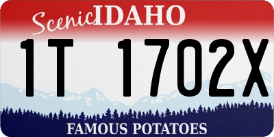 ID license plate 1T1702X