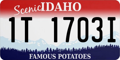 ID license plate 1T1703I