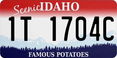 ID license plate 1T1704C