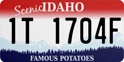 ID license plate 1T1704F