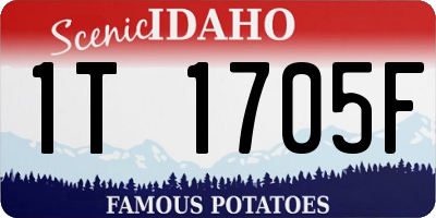 ID license plate 1T1705F