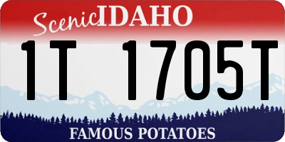 ID license plate 1T1705T