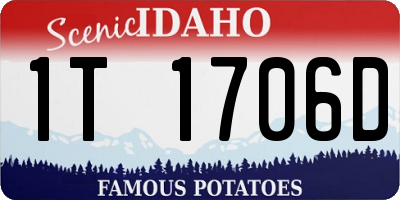 ID license plate 1T1706D