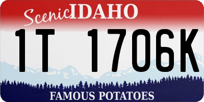 ID license plate 1T1706K