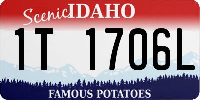 ID license plate 1T1706L