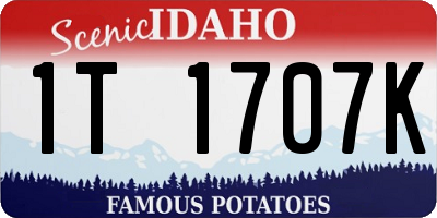 ID license plate 1T1707K