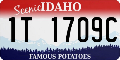ID license plate 1T1709C