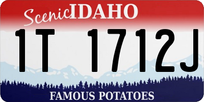 ID license plate 1T1712J