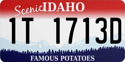 ID license plate 1T1713D