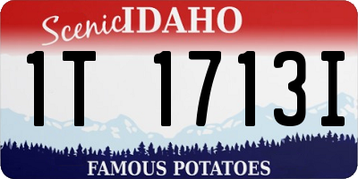 ID license plate 1T1713I