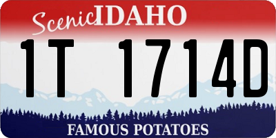 ID license plate 1T1714D