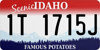 ID license plate 1T1715J