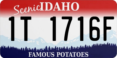 ID license plate 1T1716F