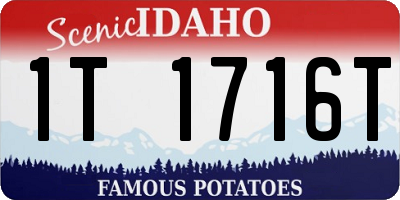 ID license plate 1T1716T