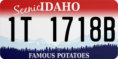 ID license plate 1T1718B