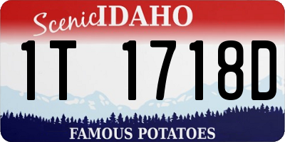 ID license plate 1T1718D