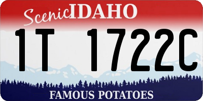 ID license plate 1T1722C