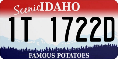 ID license plate 1T1722D