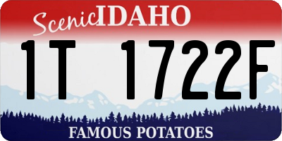 ID license plate 1T1722F