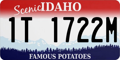 ID license plate 1T1722M