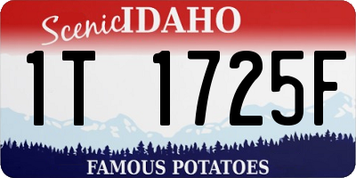 ID license plate 1T1725F