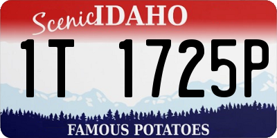 ID license plate 1T1725P