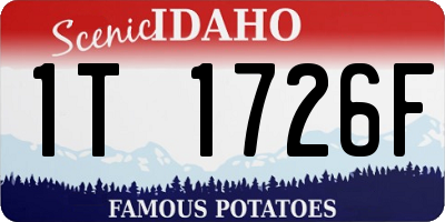 ID license plate 1T1726F