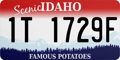 ID license plate 1T1729F