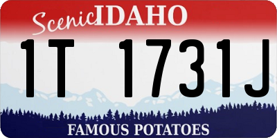 ID license plate 1T1731J