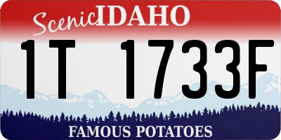 ID license plate 1T1733F