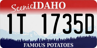 ID license plate 1T1735D