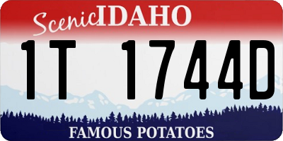 ID license plate 1T1744D