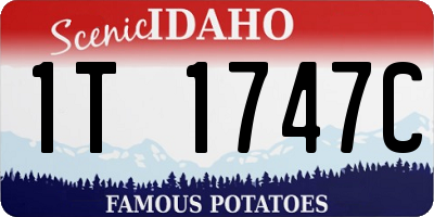 ID license plate 1T1747C