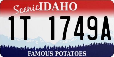 ID license plate 1T1749A