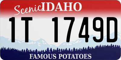 ID license plate 1T1749D