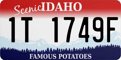 ID license plate 1T1749F