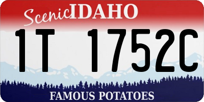 ID license plate 1T1752C
