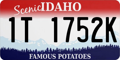ID license plate 1T1752K