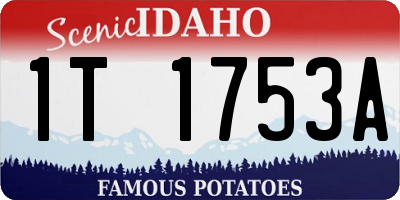 ID license plate 1T1753A
