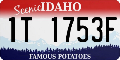 ID license plate 1T1753F