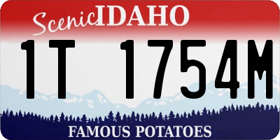 ID license plate 1T1754M