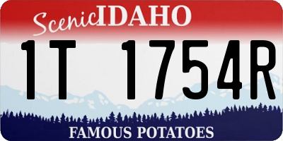 ID license plate 1T1754R