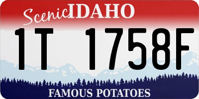 ID license plate 1T1758F