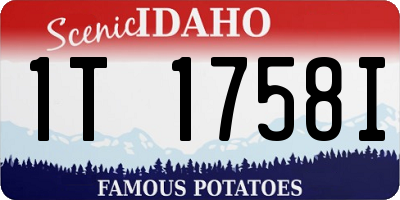 ID license plate 1T1758I