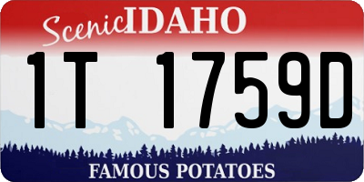 ID license plate 1T1759D