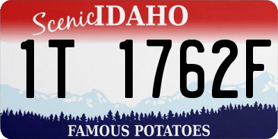 ID license plate 1T1762F