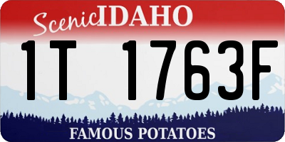 ID license plate 1T1763F