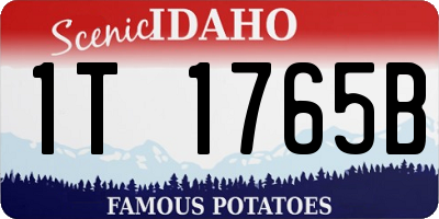 ID license plate 1T1765B
