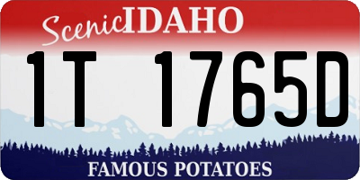 ID license plate 1T1765D