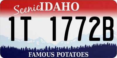 ID license plate 1T1772B